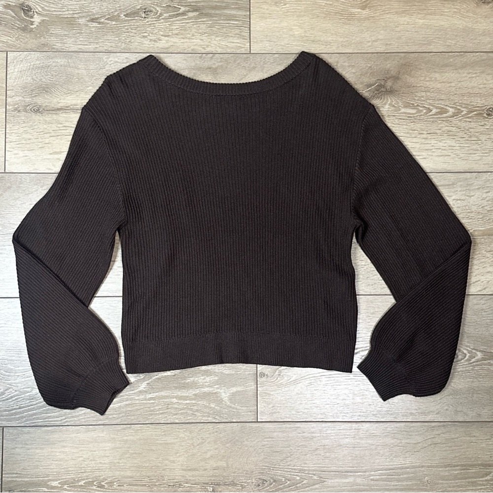 NWOT Lululemon Reversible Crossover Sweater In Espresso - Picture 7 of 16
